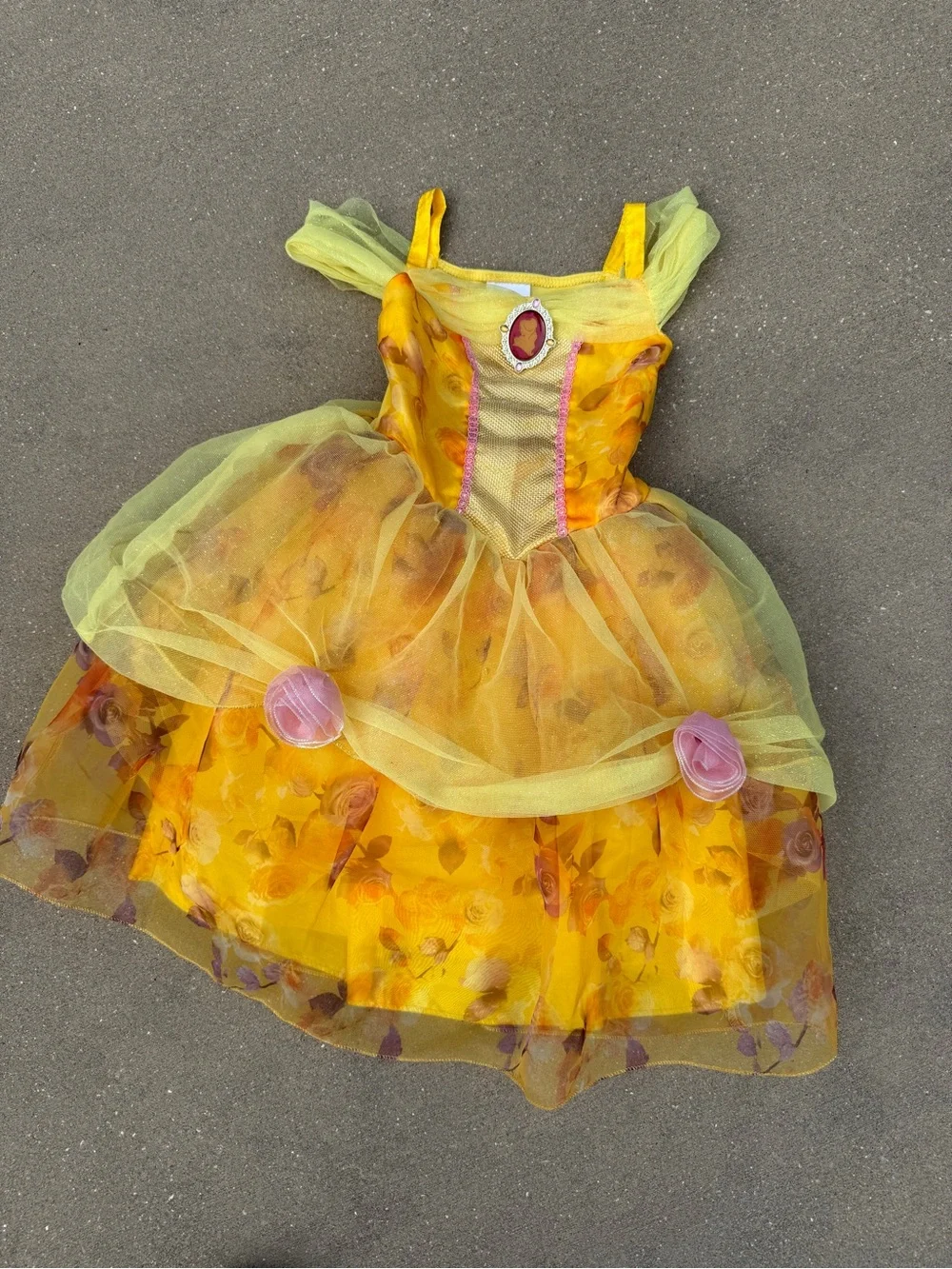 Disney Belle Costume Dress Yellow Ball Gown Beauty and the Beast Princess Sz 2